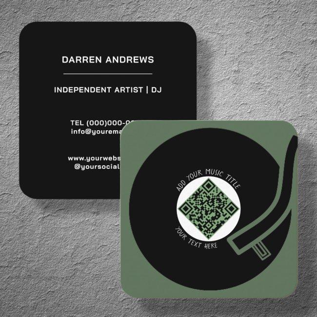 Green Vinyl LP | Music QR Code Square
