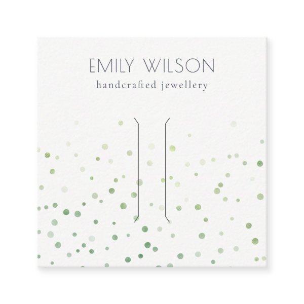 Green Watercolor Confetti Bow Hair Clip Display Square
