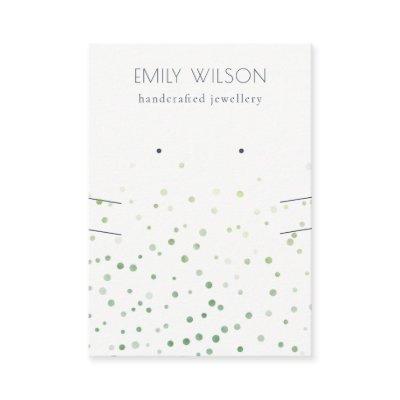 Green Watercolor Confetti Earring Necklace Display