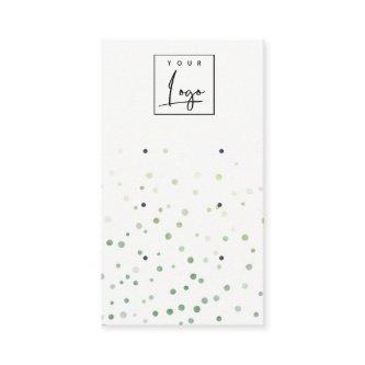 Green Watercolor Confetti Logo 3 Earring Display