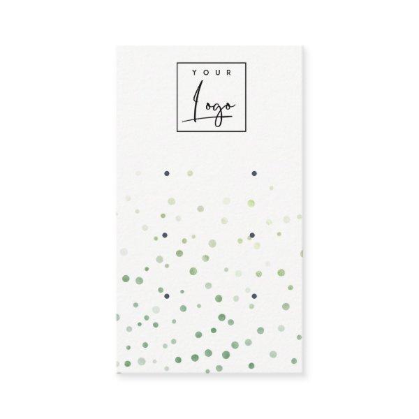Green Watercolor Confetti Logo 3 Earring Display
