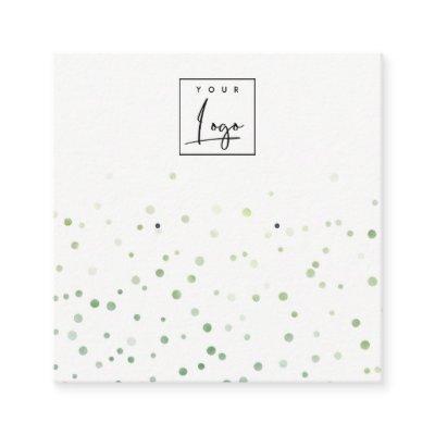 Green Watercolor Confetti Logo Earring Display Square