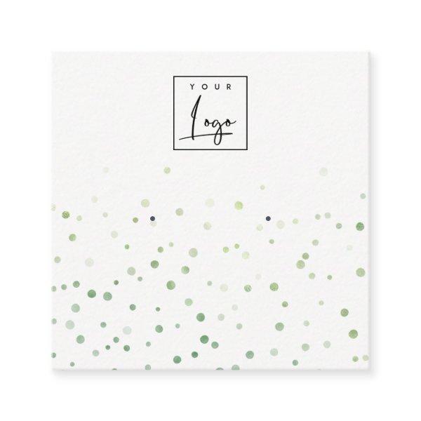 Green Watercolor Confetti Logo Earring Display Square