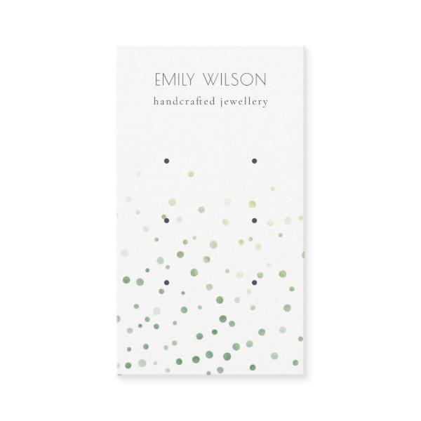 Green Watercolor Confetti Stud 3 Earring Display