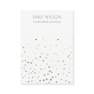 Green Watercolor Confetti Stud Earring Display