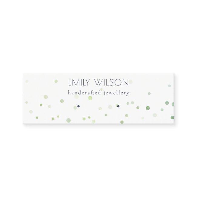 Green Watercolor Confetti Stud Earring Display Mini