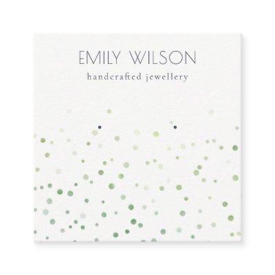 Green Watercolor Confetti Stud Earring Display Square