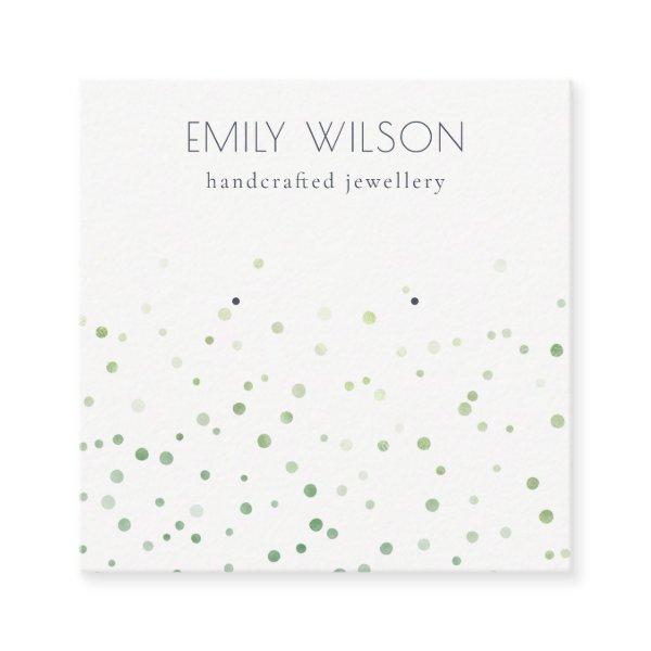 Green Watercolor Confetti Stud Earring Display Square