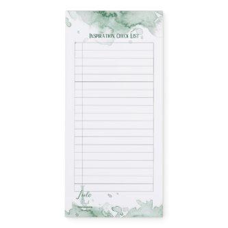 Green Watercolor Magnetic Checklist Magnetic Notepad