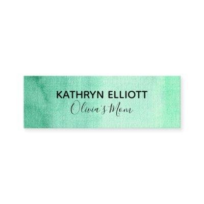 Green Watercolor Mommy Play Date Mini Calling Card