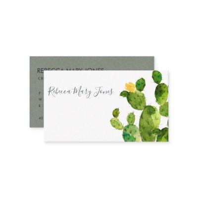 GREEN WATERCOLOUR DESERT CACTUS FLOWER  MONOGRAM