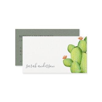 GREEN WATERCOLOUR DESERT CACTUS FLOWER  MONOGRAM