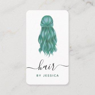 Green Wavy Hair Hairstylist Add Logo Social Media