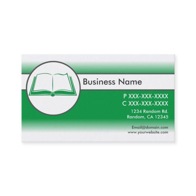 Green white custom open book