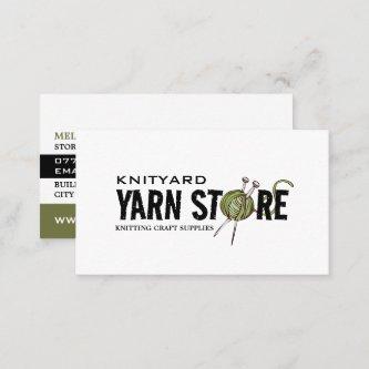Green Yarn Store Logo, Knitting Store, Yarn Store
