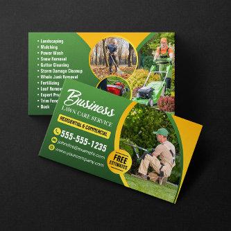 Green & Yellow Lawn Care Landscaping Mowing