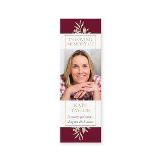 Greenery Funeral Memorial Poem Photo Bookmark Mini