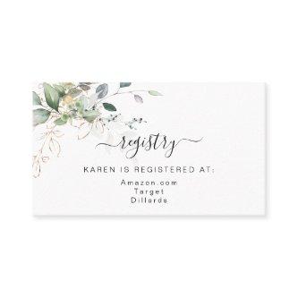 Greenery Gift Registry Enclosure Card