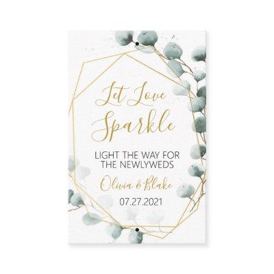 Greenery & Gold Eucalyptus Sparkler Tag
