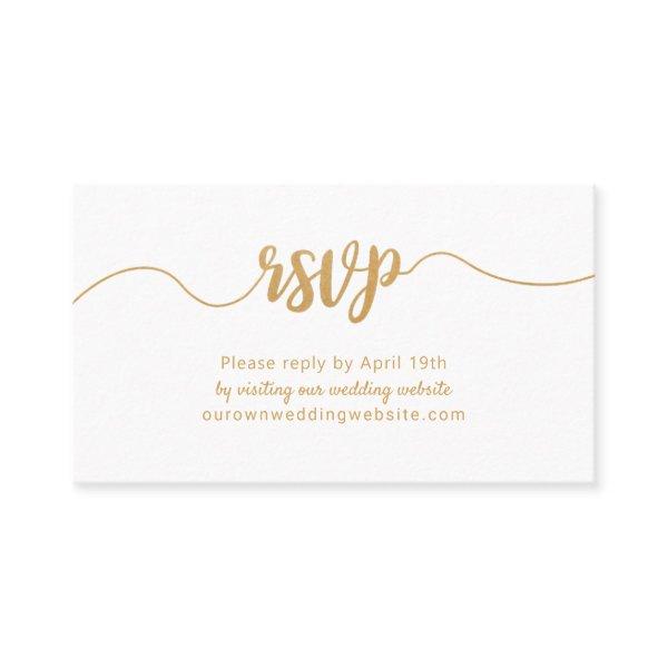 Greenery + Gold wedding website rsvp online card