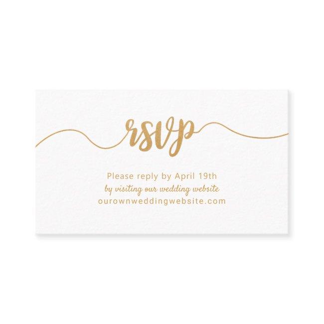 Greenery + Gold wedding website rsvp online card