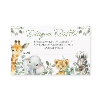 Greenery Safari Baby Shower Diaper Raffle Insert