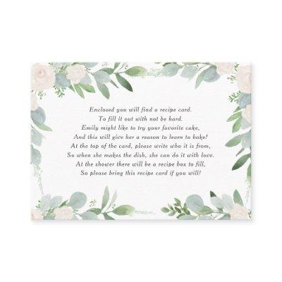 Greenery & White Flowers Recipe Instructions Card
