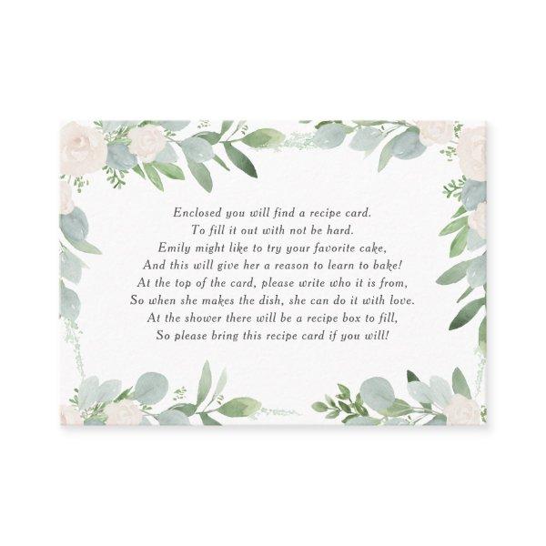 Greenery & White Flowers Recipe Instructions Card