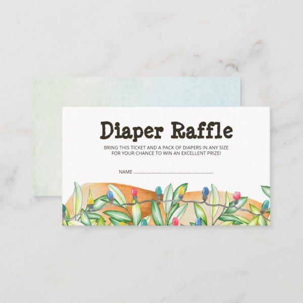 Greenery Woodland Baby Shower Diaper Raffle Ticket