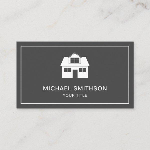 Grey and White Home Icon Real Estate Agent