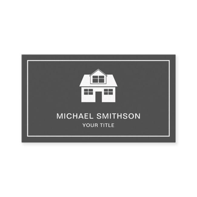 Grey and White Home Icon Real Estate Agent