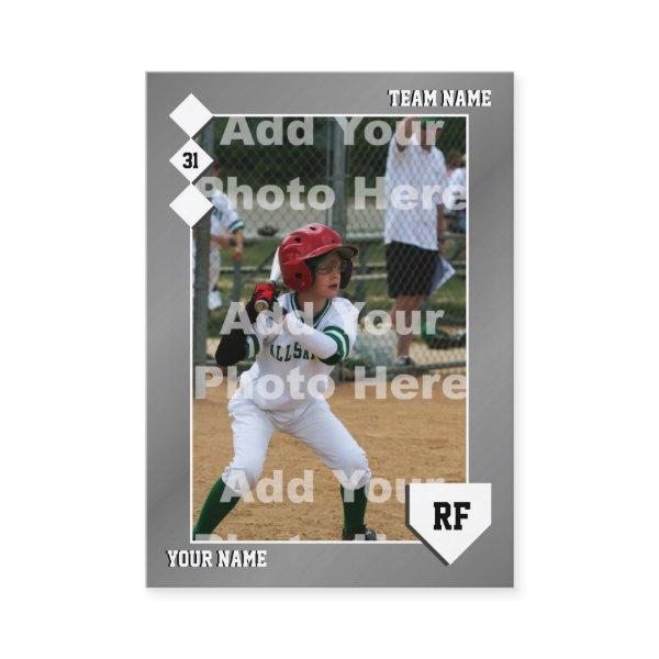 Grey Baseball Trading Card - Custom Stats