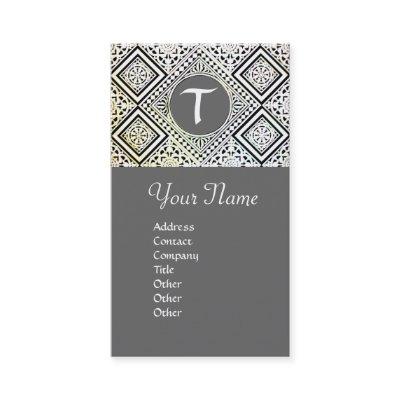 GREY BLACK AND WHITE ROMAN EAGLE DAMASK MONOGRAM