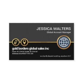Grey Black Layer Faux Gold Location Icon Global