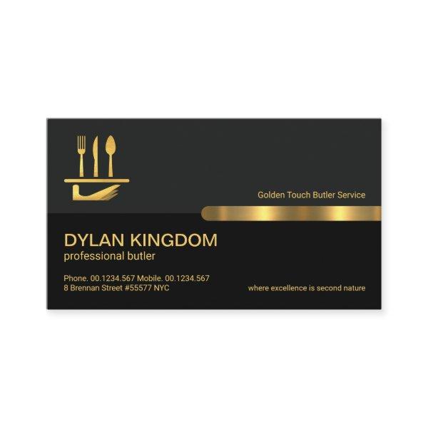 Grey Black Retro Columns Gold Line, Butler Service