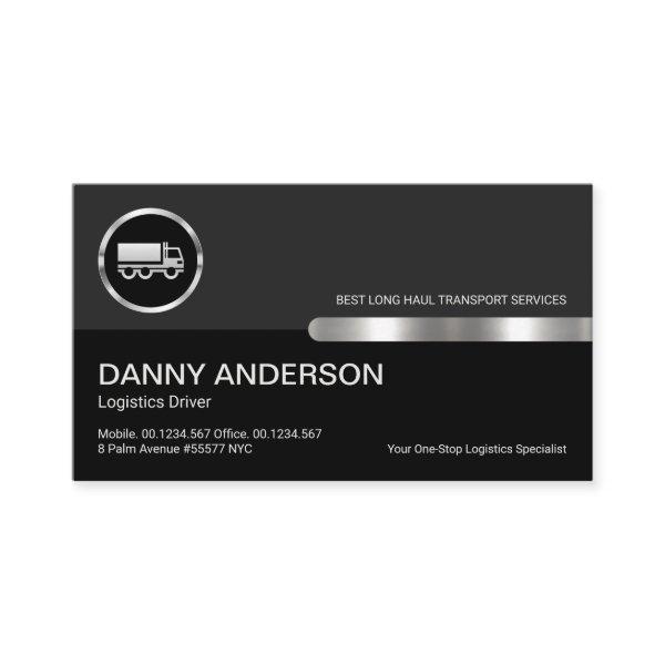 Grey Black Retro Columns Silver Truck Driver