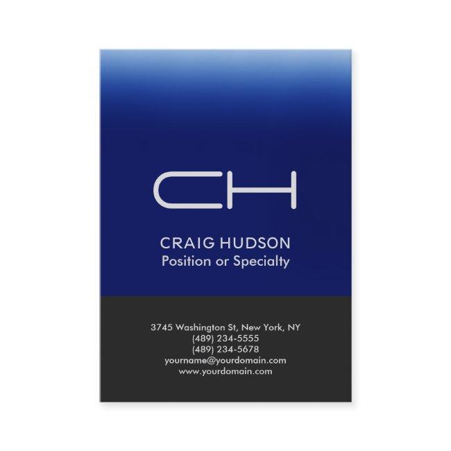 Grey Blue Monogram Professional