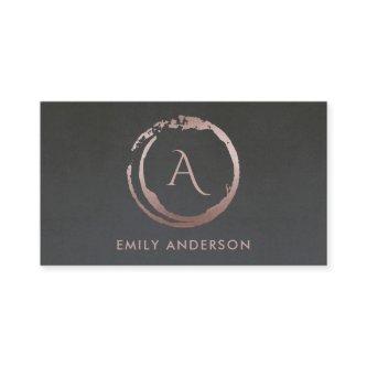 GREY BLUSH PINK BRUSH STROKE CIRCLE LOGO MONOGRAM
