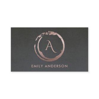 GREY BLUSH PINK BRUSH STROKE CIRCLE LOGO MONOGRAM