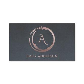 GREY BLUSH PINK BRUSH STROKE CIRCLE LOGO MONOGRAM