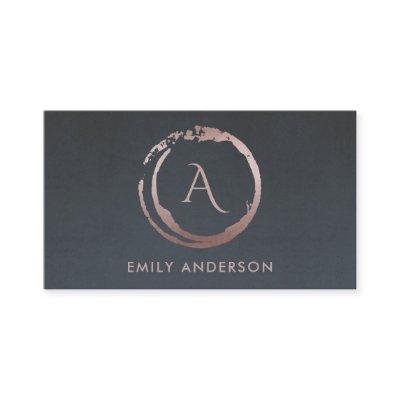 GREY BLUSH PINK BRUSH STROKE CIRCLE LOGO MONOGRAM