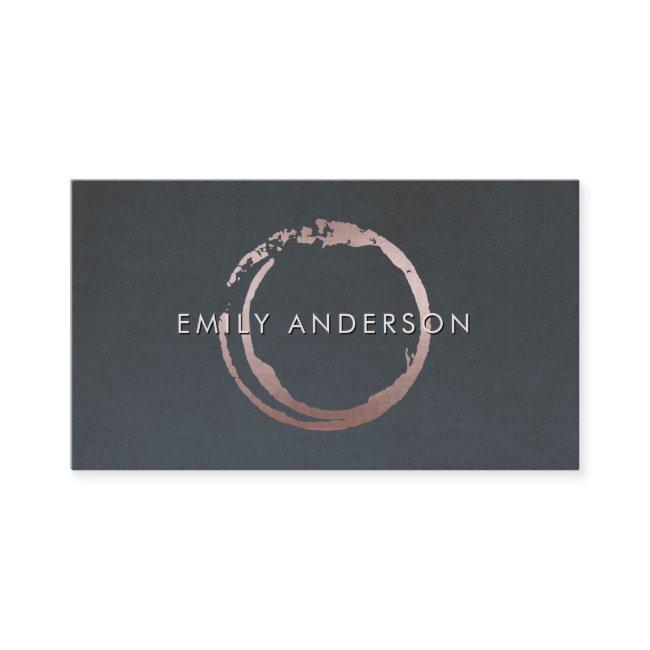 GREY BLUSH PINK BRUSH STROKE CIRCLE MARK LOGO