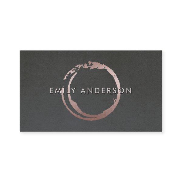 GREY BLUSH PINK BRUSH STROKE CIRCLE MARK LOGO