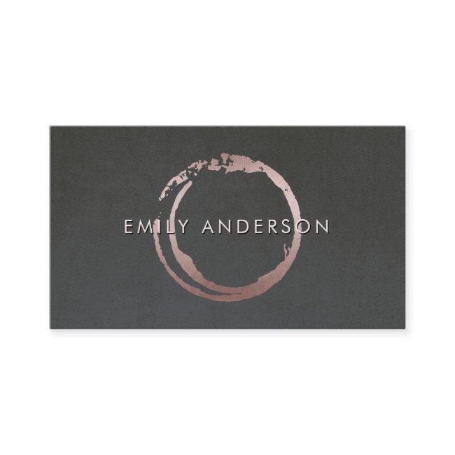 GREY BLUSH PINK BRUSH STROKE CIRCLE MARK LOGO