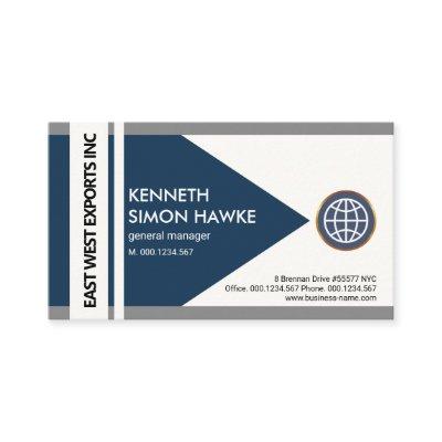Grey Borders Blue Arrowhead Import Export