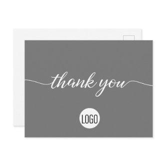Grey Customer Appreciation Business Custom logo Postcard