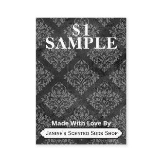 Grey Damask Soap Sample Display