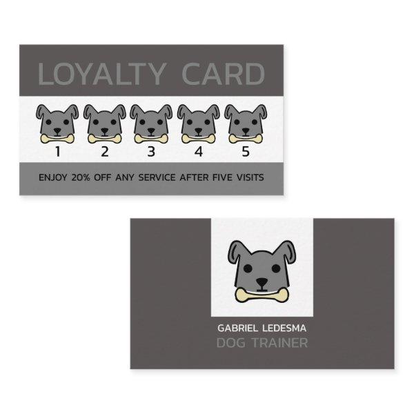 Grey Dog, Dog Trainer Business Loyalty Card