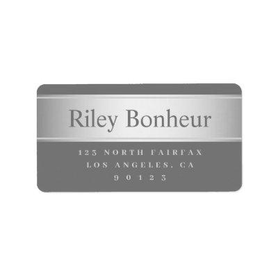 Grey & Faux Silver Look Return Address Labels