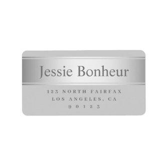 Grey & Faux Silver Look Return Address Labels